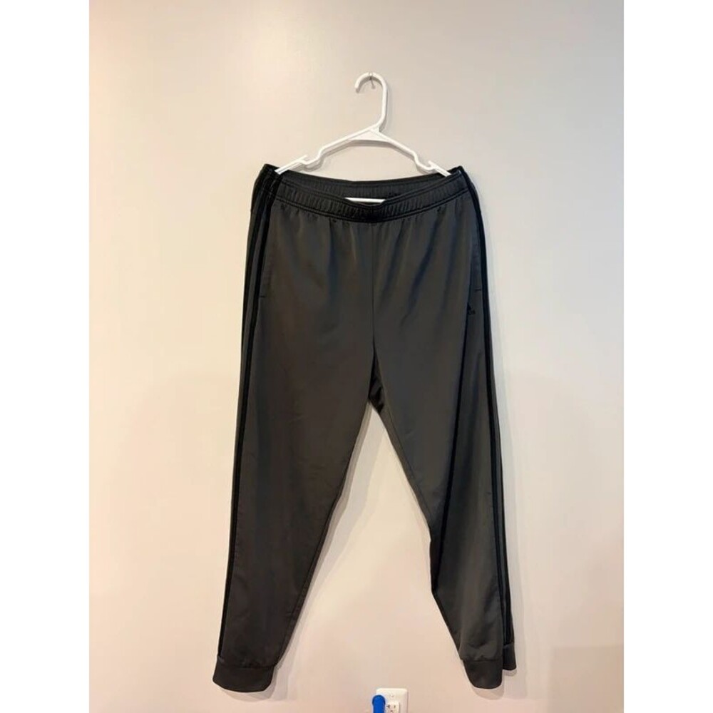 adidas Grey Track Pants Charcoal Tapered Soccer Joggers, athletic, gym